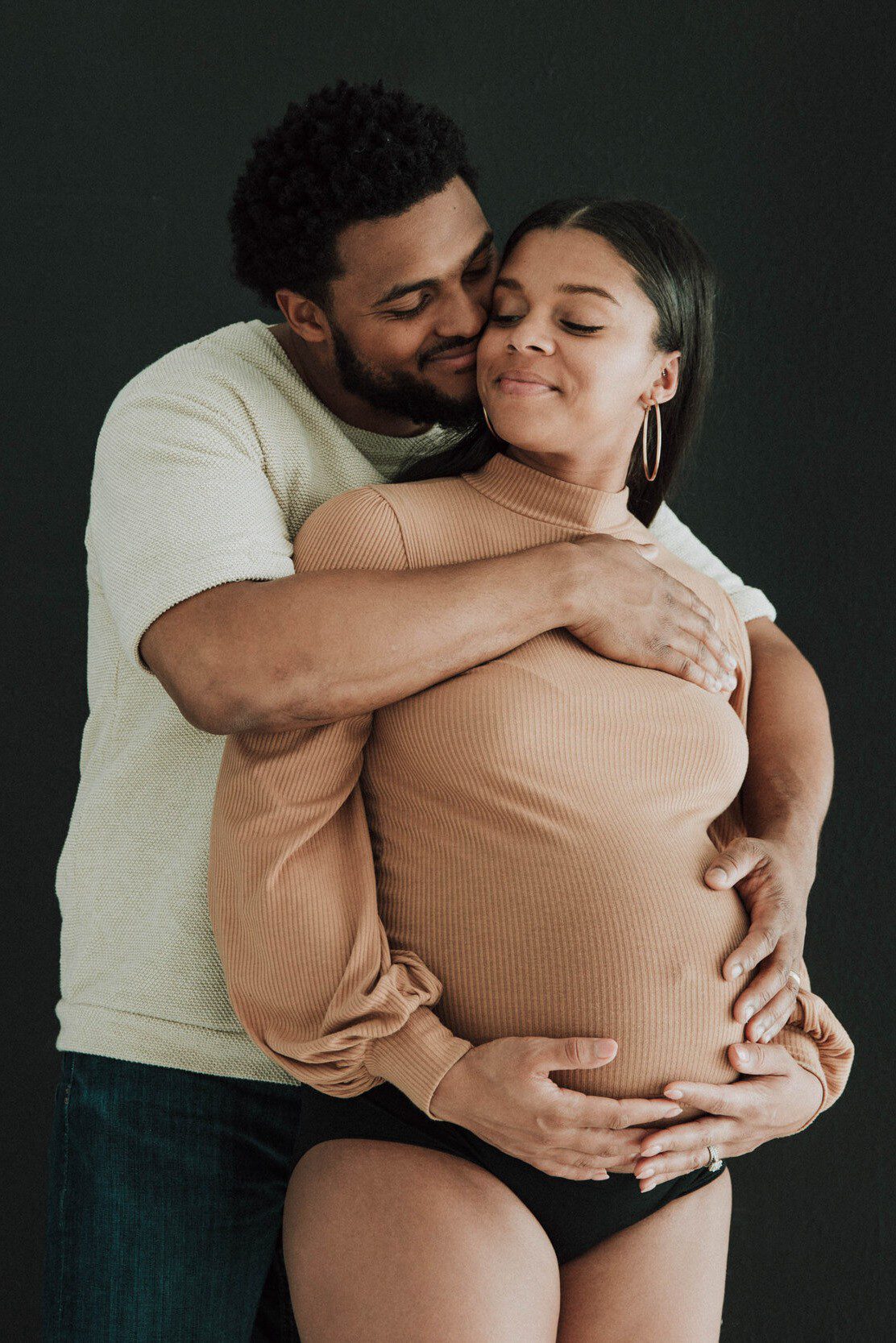 Creative Black Couple Maternity Photos